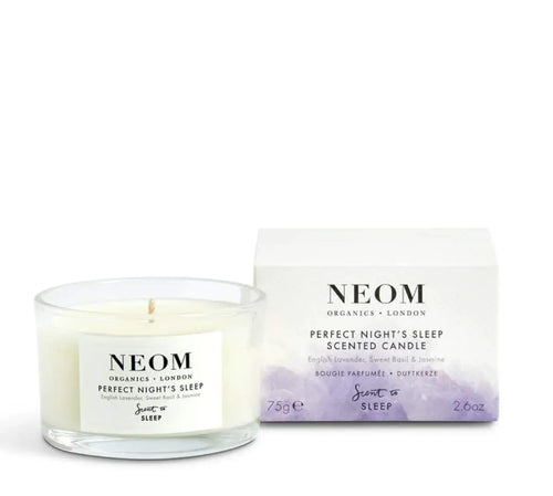 NEOM- Perfekte Nacht Schlaf Duftkerze Reisegröße | Lavendel & Jasmin | Ätherisches Öl Aromatherapie Kerze | Duft zum Schlafen